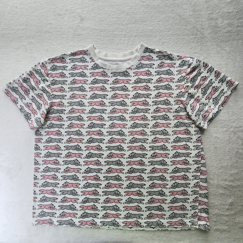 Billionaire Boys Club Running Dog Print Shirt Mens XL White Red Black Streetwear